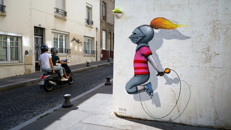 French artist Julien Malland with a new series of murals that capture the innocence of childhood. 7 800x450 1