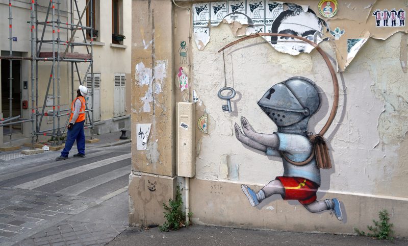 French artist Julien Malland with a new series of murals that capture the innocence of childhood.2 800x482 1