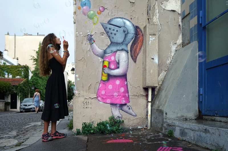 French artist Julien Malland with a new series of murals that capture the innocence of childhood.4 800x533 1