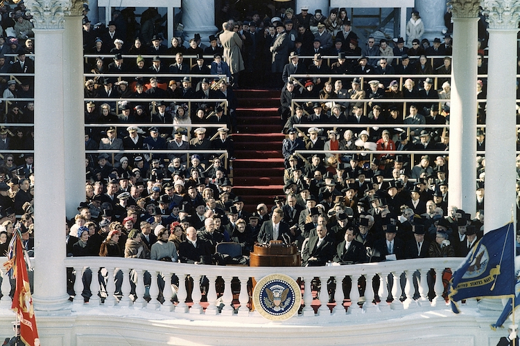 President Kennedy inaugural address color