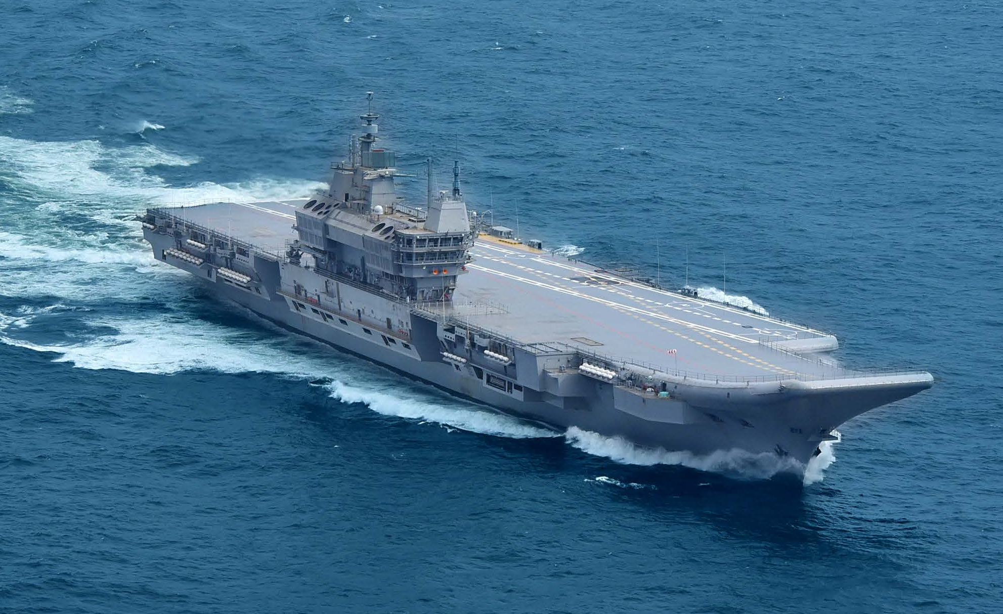 IAC1 Vikrant during sea trials cropped
