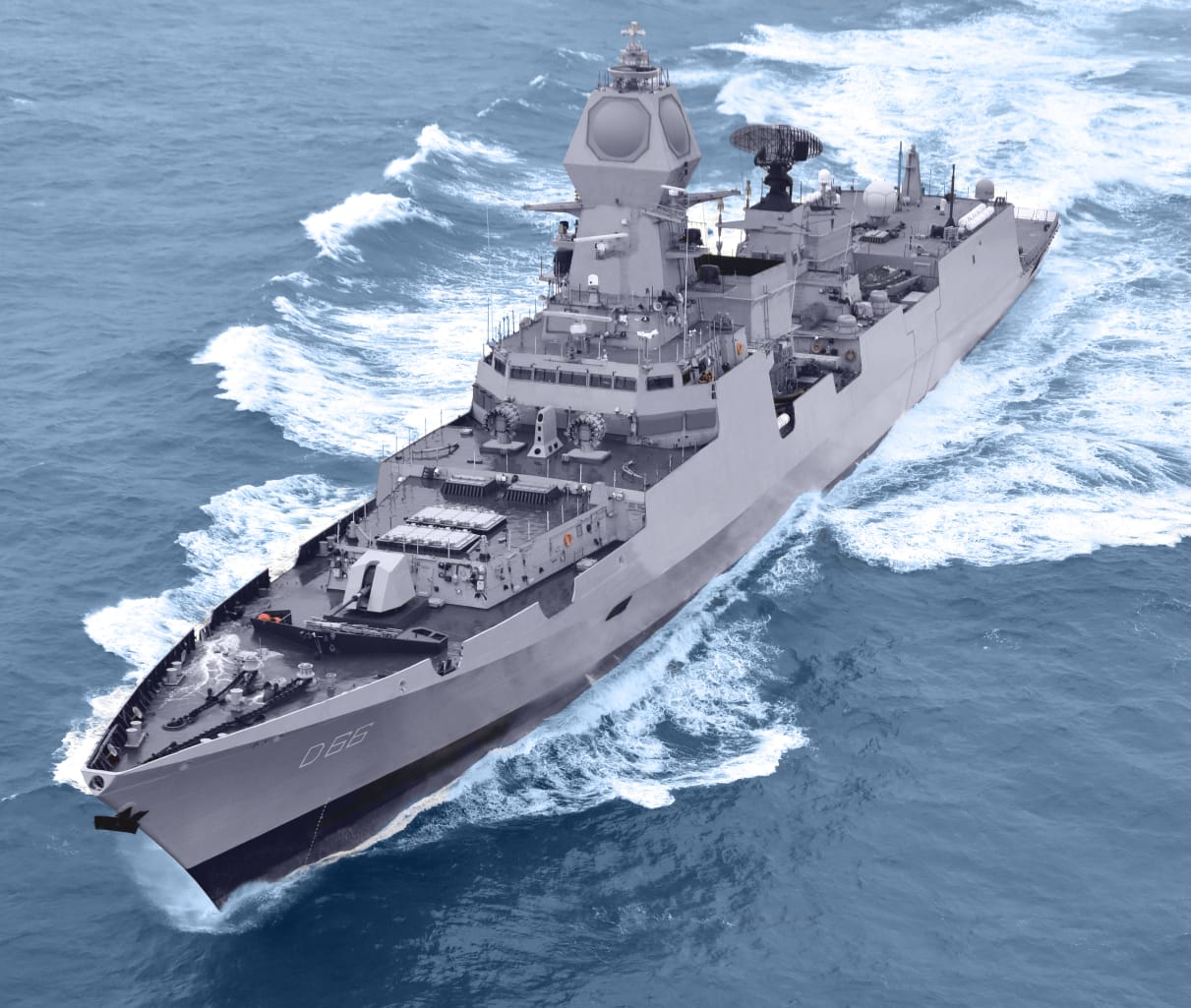 Visakhapatnam D66 P15B destroyer of Indian Navy during sea trials