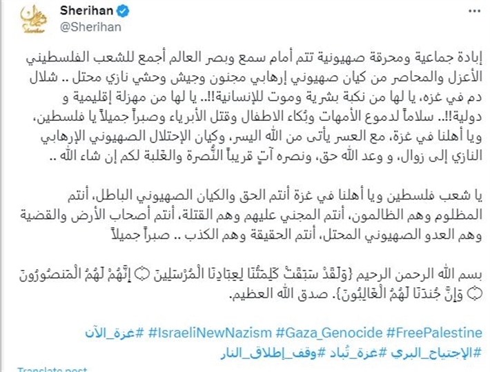 شيريهان: ما يحدث في غزة نكبة بشرية وموت للإنسانية