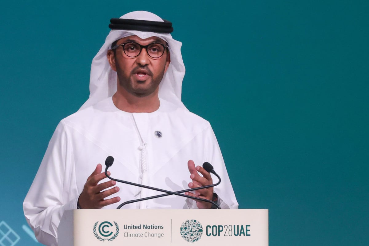 الدكتور سلطان أحمد الجابر، وزير الصناعة والتكنولوجيا المتقدمة رئيس مؤتمر الأطراف COP28